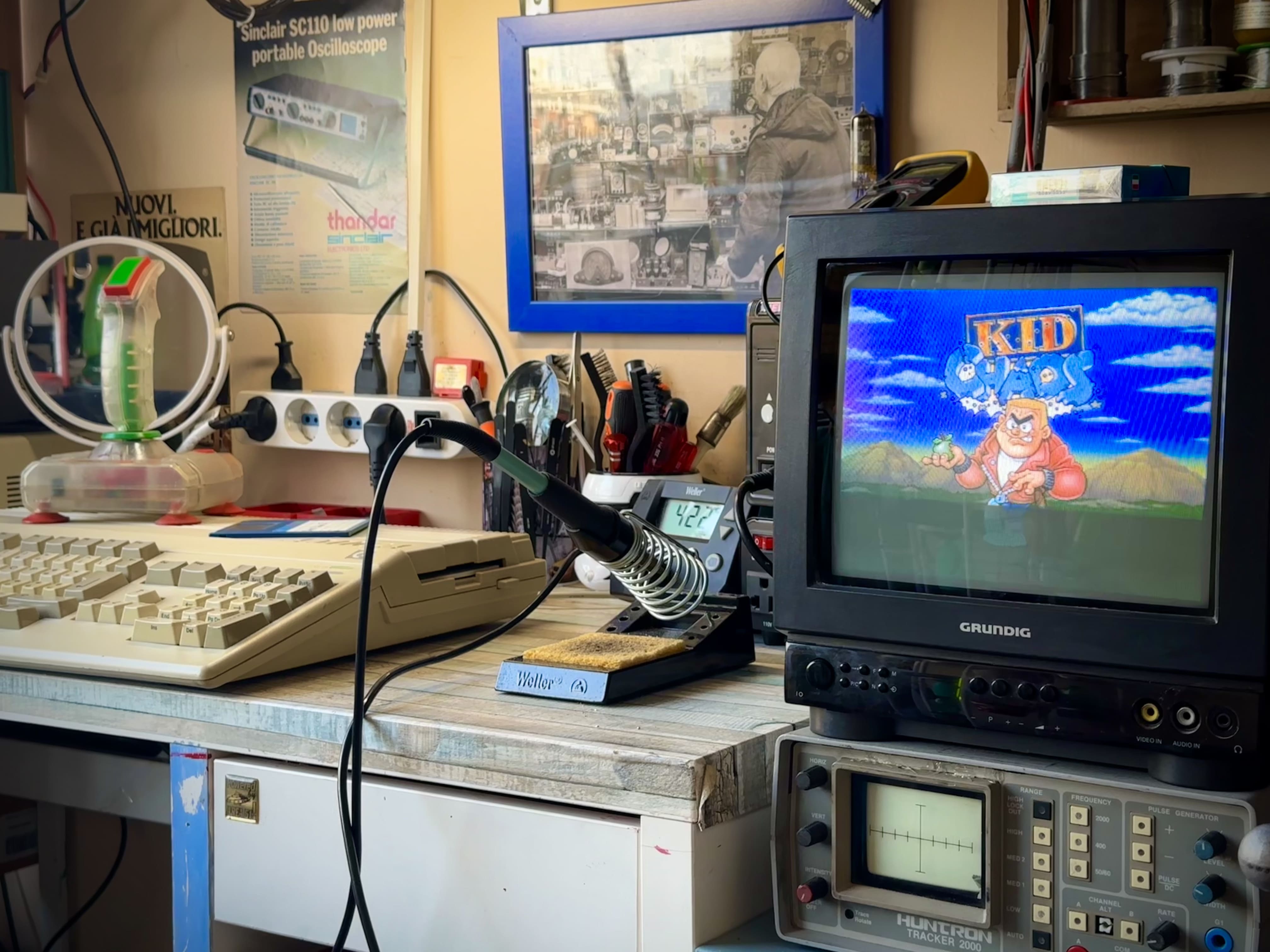 Test videoludico finale su monitor CRT con Amiga 500 dopo recap